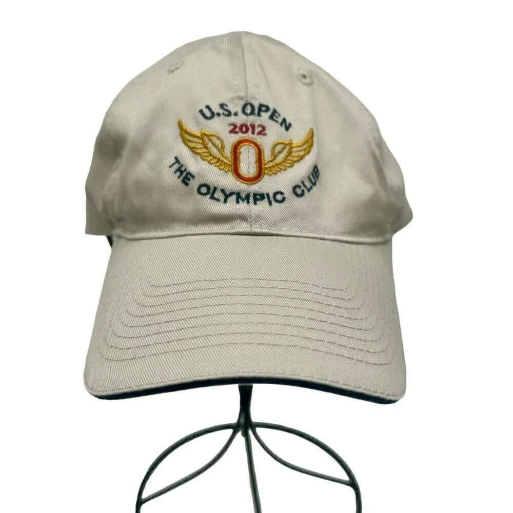 US Golf Open 2012 Olympic Club USGA Hat Adjustable Fit‎ Embroidered Logo Tan